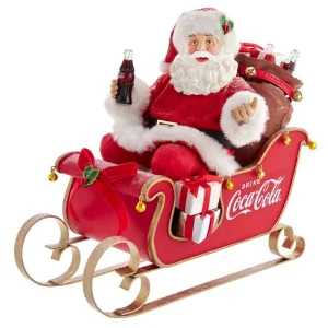 Kurt Adler 10-Inch Coca-Cola Santa In Sleigh Table Piece