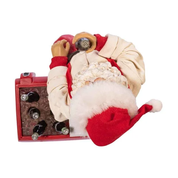 Kurt Adler 10.5-Inch Coca-Cola® Santa Sitting On Cooler Table Piece