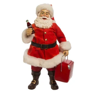 Kurt Adler 10.5-Inch Coke Santa With Cooler Table Piece