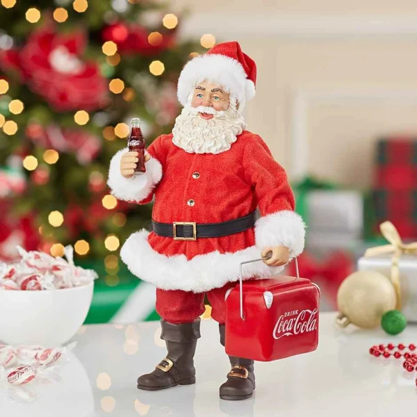 Kurt Adler 10.5-Inch Coke Santa With Cooler Table Piece