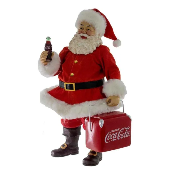 Kurt Adler 10.5-Inch Coke Santa With Cooler Table Piece