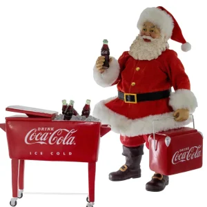 Kurt Adler 10.5-Inch Coke Santa With Cooler Table Piece