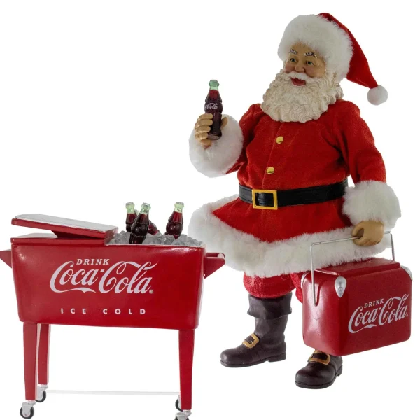 Kurt Adler 10.5-Inch Coke Santa With Cooler Table Piece
