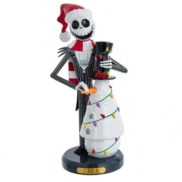 Kurt Adler 11-Inch Disney Nightmare Before Christmas Jack Skellington With Snowman Nutcracker