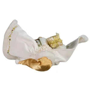 Kurt Adler 10.5-Inch Fabriche White And Gold Santa