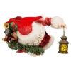 Kurt Adler 10.5-Inch Fabriche Santa With Wreath And Lantern