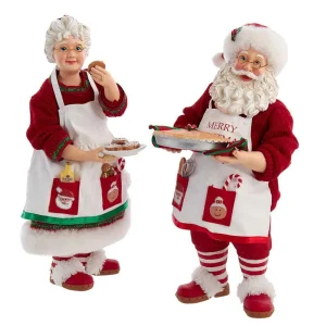 Kurt Adler 10.5-Inch Fabriche Mr. And Mrs. Santa, 2-Piece Set