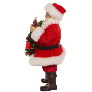 Kurt Adler 10.5-Inch Fabriche™ Coca-Cola® Battery Operated Santa With Lighted Wreath