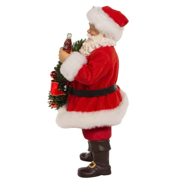 Kurt Adler 10.5-Inch Fabriche™ Coca-Cola® Battery Operated Santa With Lighted Wreath