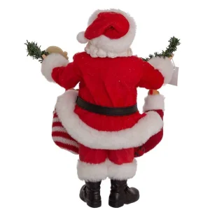 Kurt Adler 10.5-Inch Fabriche Santa With Adopt-A-Pet Garland And Pets In Stockings