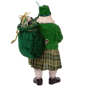 Kurt Adler 10.5-Inch Fabriche Musical Irish Bagpiper Santa