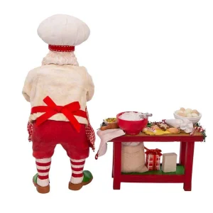 Kurt Adler 10.5-Inch Fabriche 2-Piece Baking Santa Set