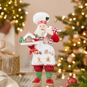 Kurt Adler 10.5-Inch Fabriche Gingerbread Chef Santa