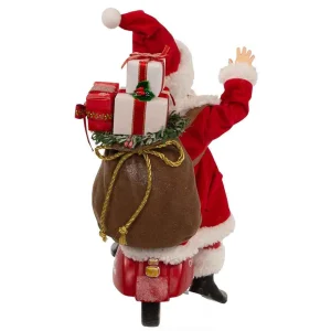 Kurt Adler 10-Inch Fabriche Santa On Scooter