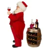 Kurt Adler 10.5-Inch Fabriche Wine Tasting Santa, 2 Piece Set
