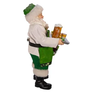 Kurt Adler 10.5-Inch Fabriche™ Musical Irish Chef Santa