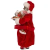 Kurt Adler 10.5-Inch Fabriche Black Santa In Pajamas And Robe