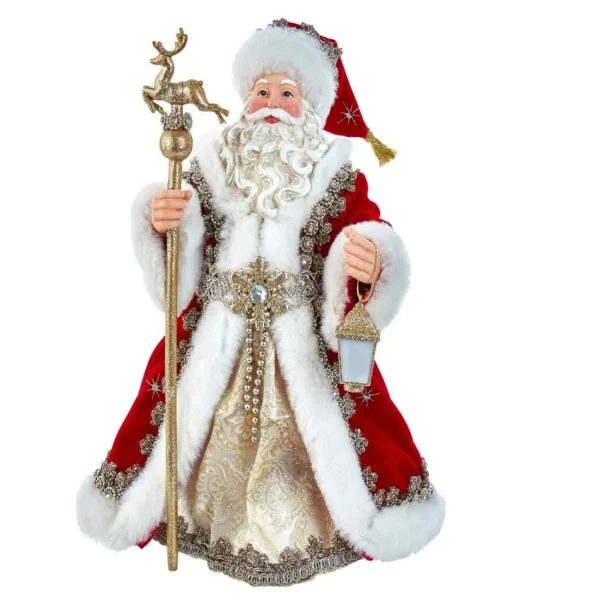 Kurt Adler 10.5-Inch Fabriche Regal Red Santa Table Piece