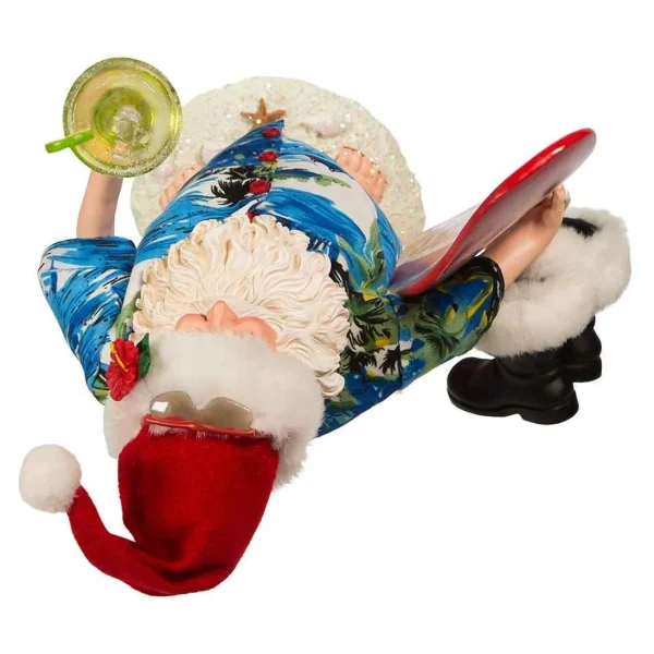 Kurt Adler 11-Inch Fabriche Santa With Surfboard And Drink