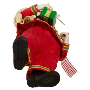 Kurt Adler 10.5-Inch Fabriche Fireman Santa With American Flag