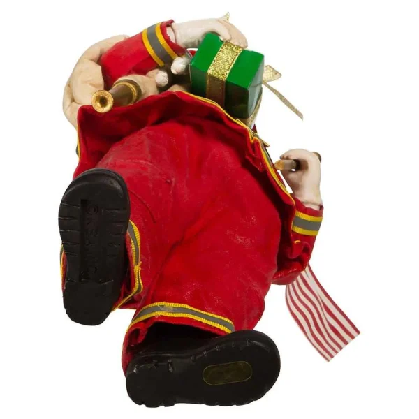 Kurt Adler 10.5-Inch Fabriche Fireman Santa With American Flag