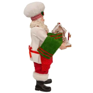 Kurt Adler 11-Inch Fabriche Santa With Gingerbread Train