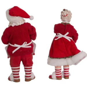 Kurt Adler 10.5-Inch Fabriche Mr. And Mrs. Santa, 2-Piece Set