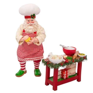 Kurt Adler 10.5-Inch Fabriche 2-Piece Baking Santa Set