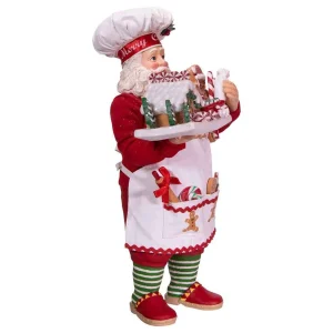 Kurt Adler 10.5-Inch Fabriche Gingerbread Chef Santa