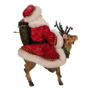 Kurt Adler 11.5-Inch Fabriche™ Santa On Reindeer