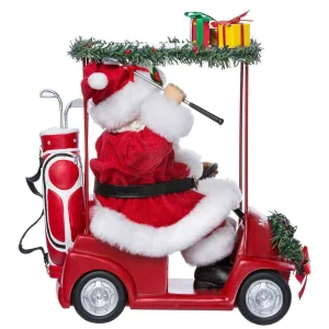 Kurt Adler 11.25-Inch Fabriche Santa Driving Golf Cart