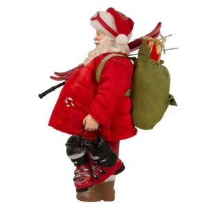 Kurt Adler 10.5-Inch Fabriche Santa With Skis