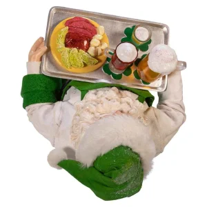 Kurt Adler 10.5-Inch Fabriche™ Musical Irish Chef Santa