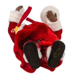 Kurt Adler 10.5-Inch Fabriche Black Santa In Pajamas And Robe