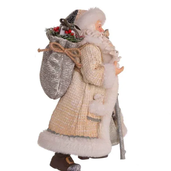 Kurt Adler 10.5-Inch Fabriche Snowy Woods Santa