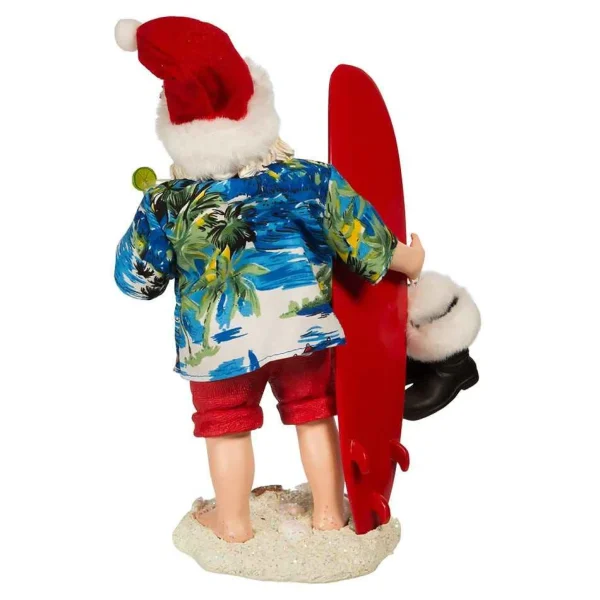 Kurt Adler 11-Inch Fabriche Santa With Surfboard And Drink