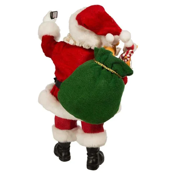 Kurt Adler 11-Inch Fabriche Santa Taking Selfie