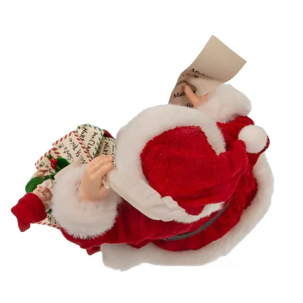 Kurt Adler 10.5-Inch Fabriche Santa With Mail And Elf