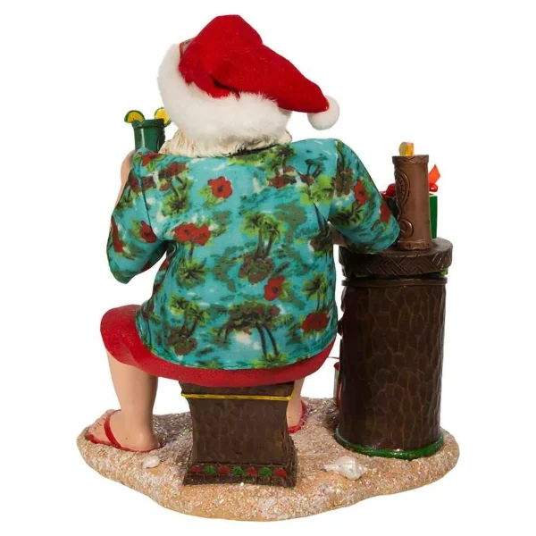 Kurt Adler 12-Inch Fabriche Tiki Beach Santa