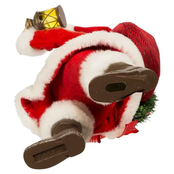 Kurt Adler 10.5-Inch Fabriche Santa With Wreath And Lantern