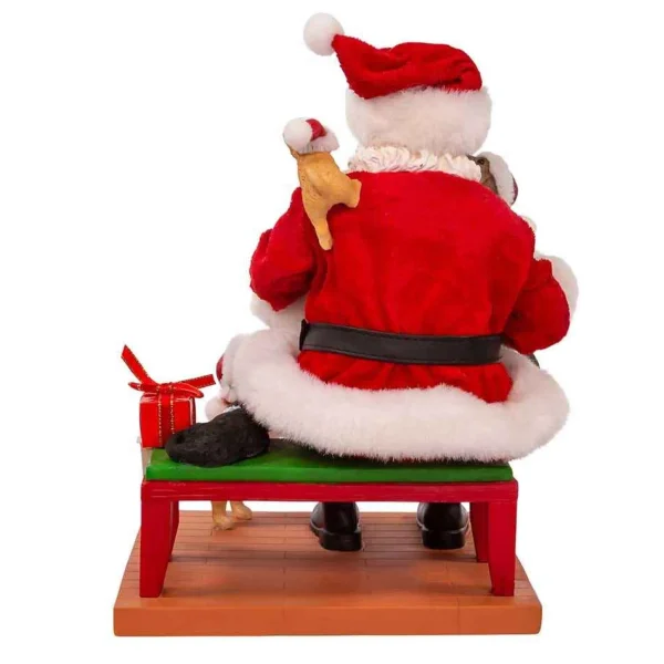 Kurt Adler 9-Inch Fabriche Santa With Laptop And Pets