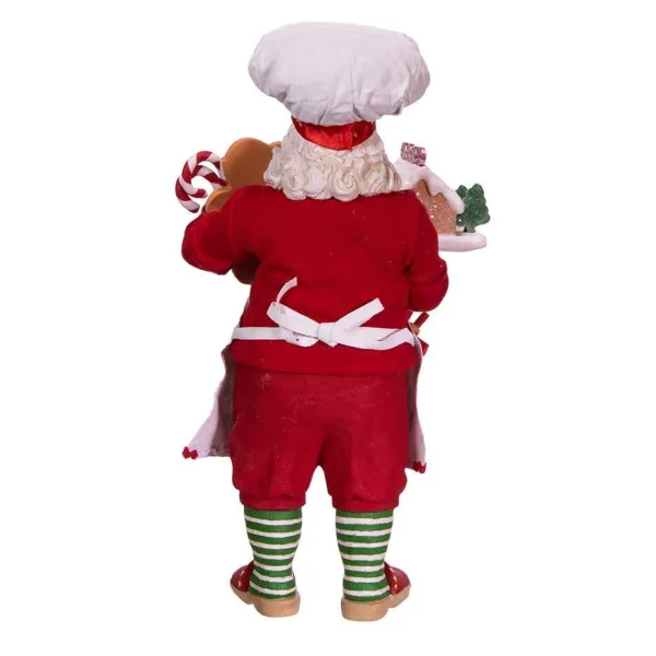 Kurt Adler 10.5-Inch Fabriche Gingerbread Chef Santa