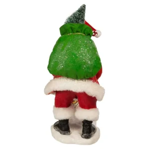 Kurt Adler 10.5-Inch Fabriche Santa Checking Mail