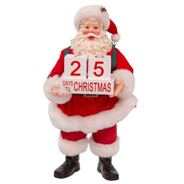 Kurt Adler 10.5-Inch Fabriche Countdown Santa