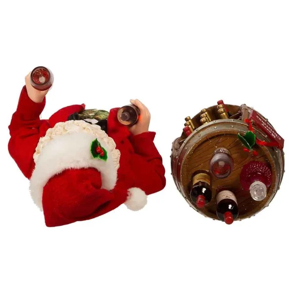 Kurt Adler 10.5-Inch Fabriche Wine Tasting Santa, 2 Piece Set