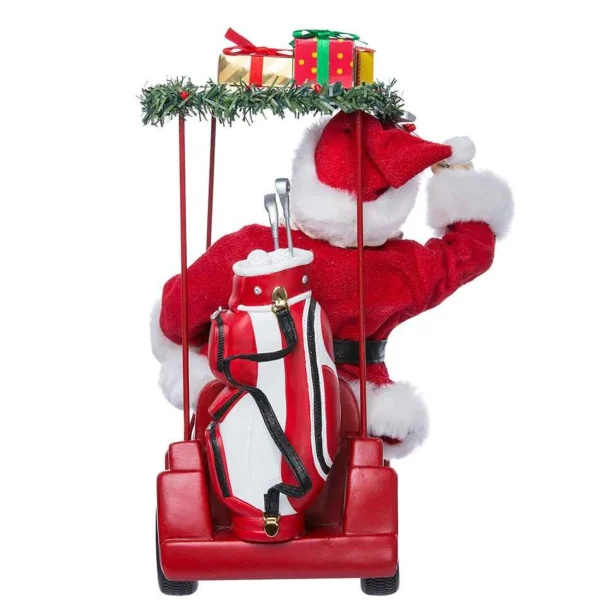 Kurt Adler 11.25-Inch Fabriche Santa Driving Golf Cart