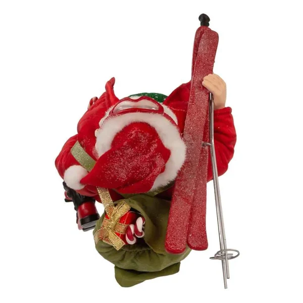 Kurt Adler 10.5-Inch Fabriche Santa With Skis