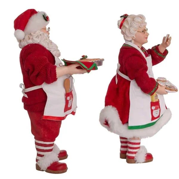 Kurt Adler 10.5-Inch Fabriche Mr. And Mrs. Santa, 2-Piece Set