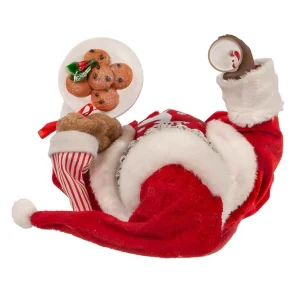 Kurt Adler 10.5-Inch Fabriche Black Santa In Pajamas And Robe