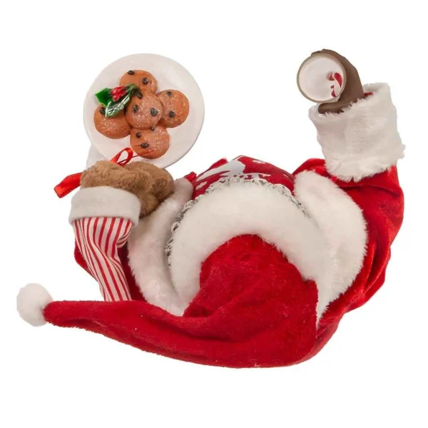 Kurt Adler 10.5-Inch Fabriche Black Santa In Pajamas And Robe